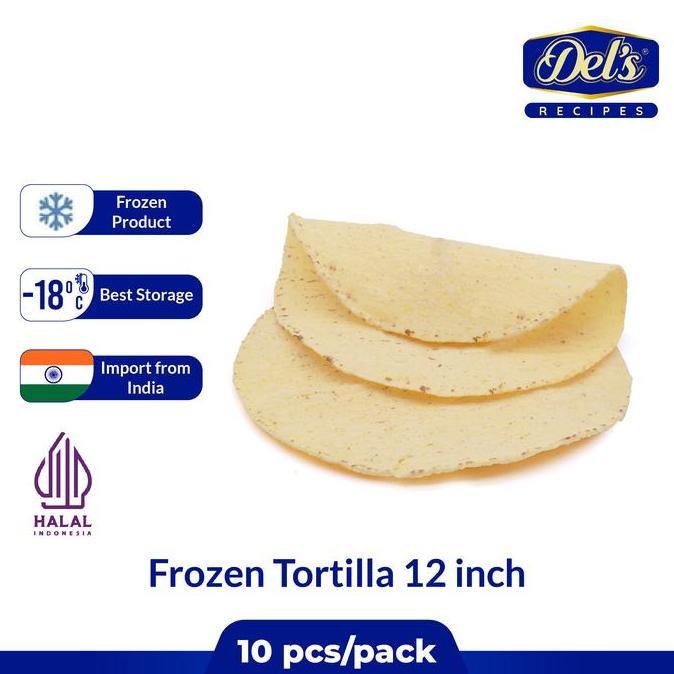Wheat Tortilla Frozen Premium / Kulit Tortilla / Tortilla Wrap / Kulit Kebab / Salad Wrap - 12 Inch 