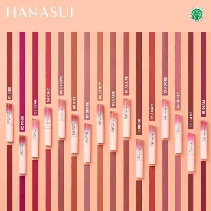 Lansungkirim- Hanasui Lip Matte Cream - Lipstik Matte Pigmanted Hanasui Bpom