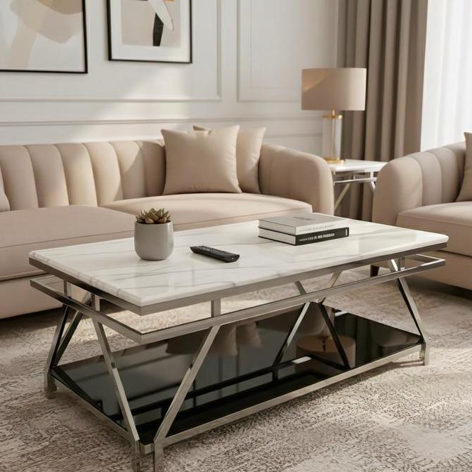 Terlaris Meja Tamu Marmer - Meja Tamu Mewah - Sumber Rizky Furniture Lampung - Gratis Ongkir Wilayah