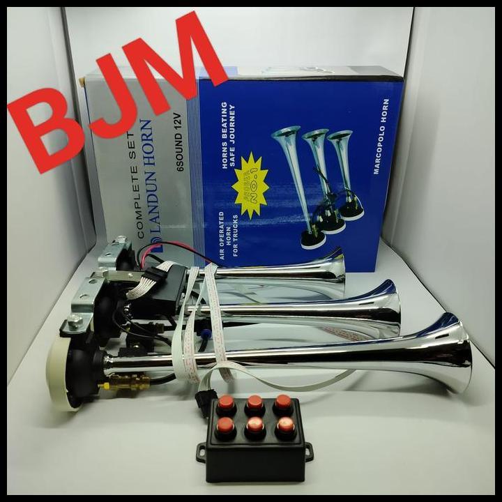 GRATIS ONGKIR KLAKSON TELOLET 3 CORONG 6 SUARA 6 TOMBOL MARCOPOLO 12V 24V 