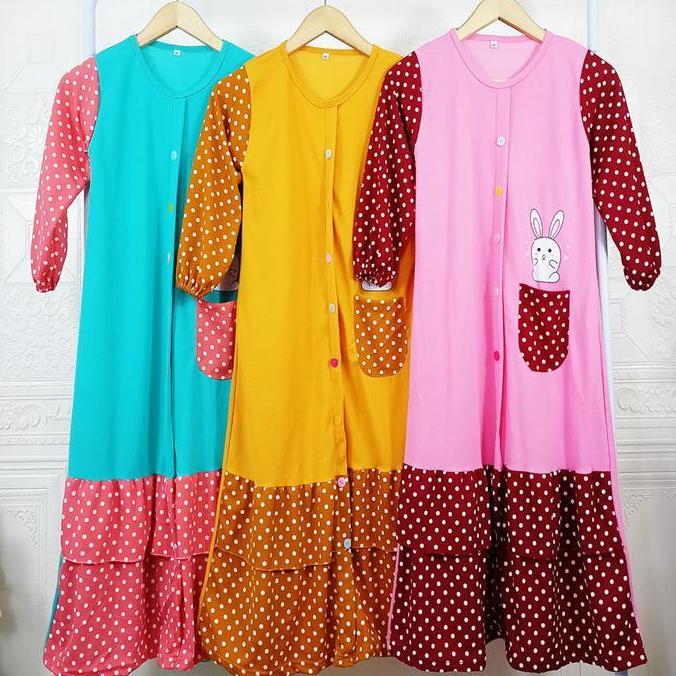 DB58 >> Gamis Pevita Rabbit Polkadot Dress Maxy Anak Perempuan Lalisya Fashion