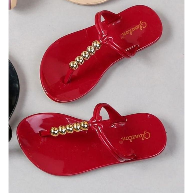 FREE ONGKIR ID GLANZTON SANDAL ANAK-ANAK KARET JELLY GLOSSY WANITA IMPOR TERBARU
