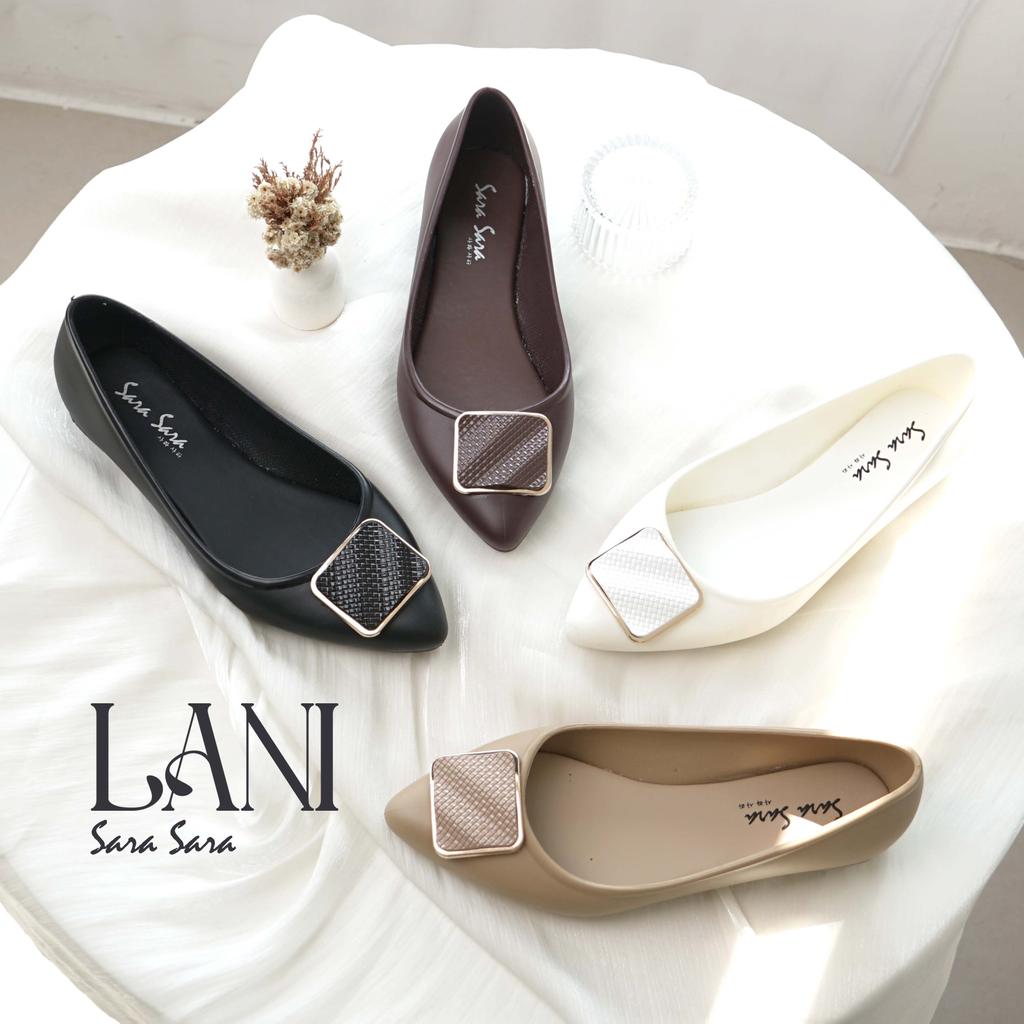 Sara Sara LANI Sepatu Flat Wanita Flat Shoes Jelly Sepatu Kerja Empuk Terbaru