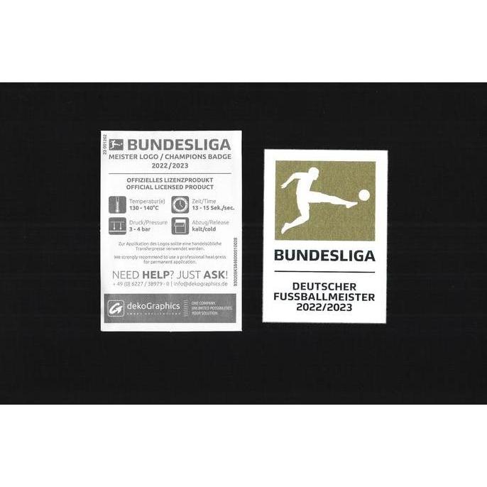 TERBARU - Patch Bundesliga Winners 22 - 23. Original Patch for Jersey.