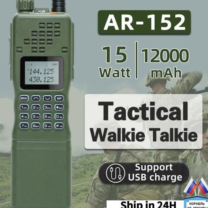 Terlaris Baofeng 15W Powerful Walkie Talkie Ar-152 Military Tactial Dual Band Uhf/Vhf Two Way Radio 