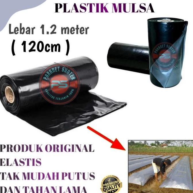 Plastik Mulsa Hitam perak lebar 1.2M panjang 250 meter
