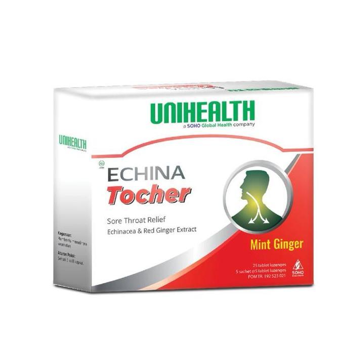 Echina Tocher Permen Hisap Sakit Tenggorokan Unihealth Jahe Candy