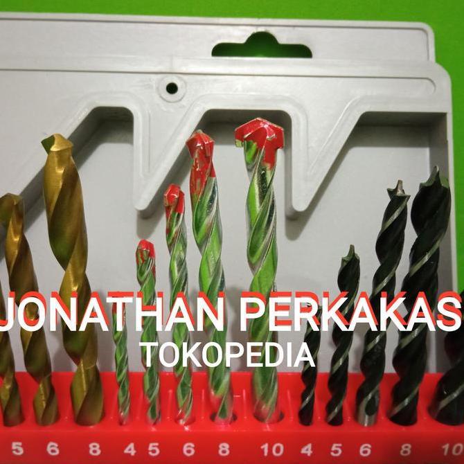 mata bor set 3-1(besi, beton dan kayu) /paket mata bor set michael