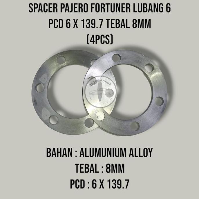 SPISER / SPACER BAN RODA VELG MOBIL 8 MM HOLE Lobang 6 (1Set: 4pcs)