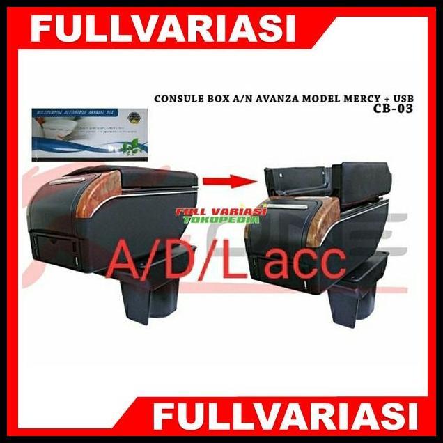 BEST DEAL CONSOLE BOX ARM REST TOYOTA ALL NEW AVANZA E G MODEL MERCY USB HITAM 