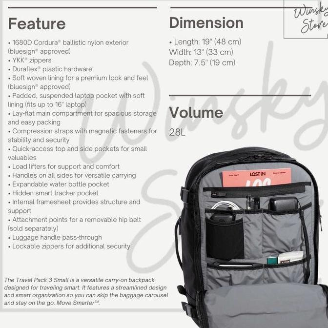 AER Travel Pack 3 Cordura 1680D Small - Backpack Bag/Tas EDC