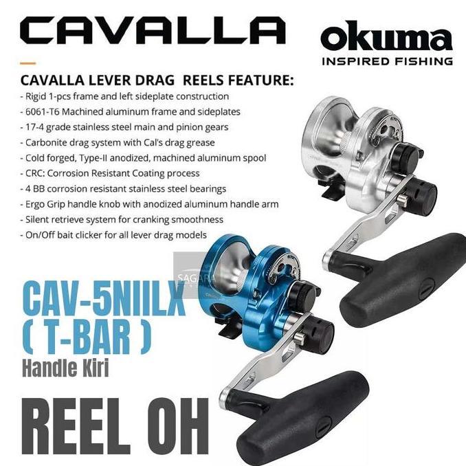 Reel Okuma Cavalla Level Drag 2 Speed Reel Over Head Rell OH Reel Pancing (TERBAIK) (TERBARU) (TERMU