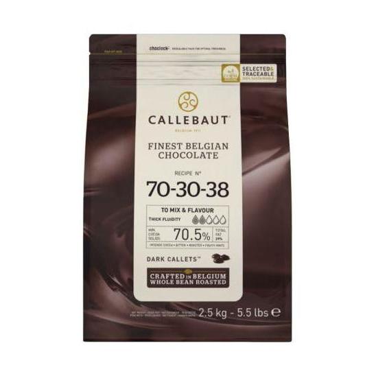 Callebaut Dark Chocolate Couverture 70,5%, 2,5 kg
