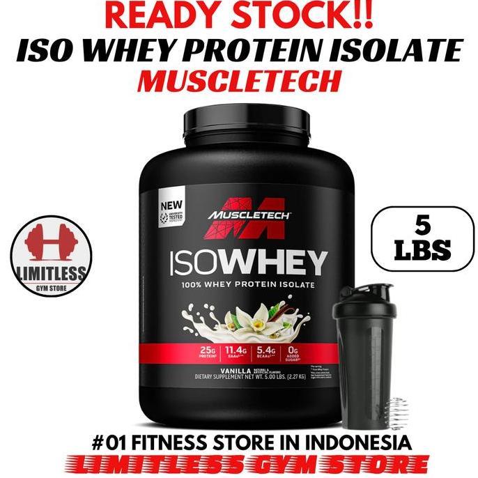 Muscletech ISO WHEY Isolate Protein 5 lbs - 100% Whey Protein Isolate BPOM