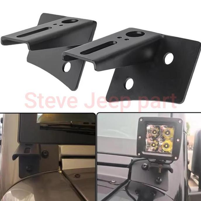 BEBAS ONGKIR - Braket lampu tembak pilar Jeep Wrangler Rubicon JK