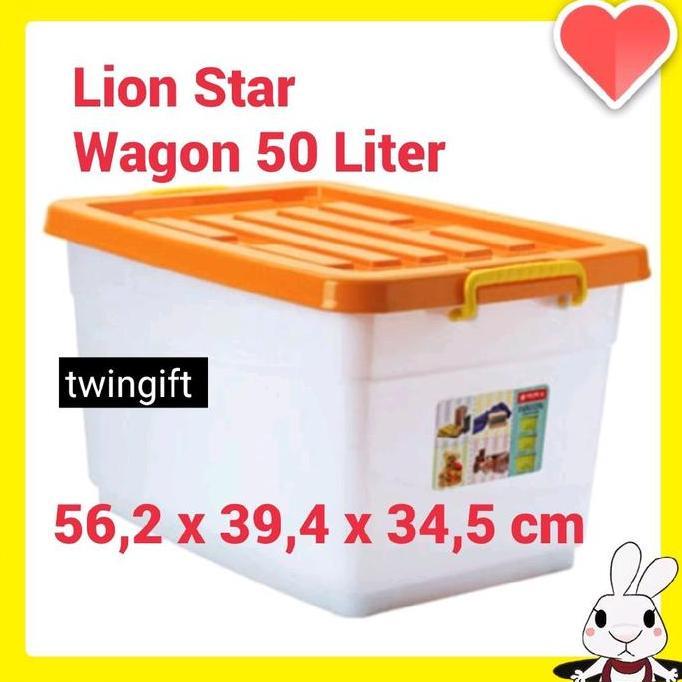 Container/kontainer box plastik, Lion Star, wagon 50 liter.