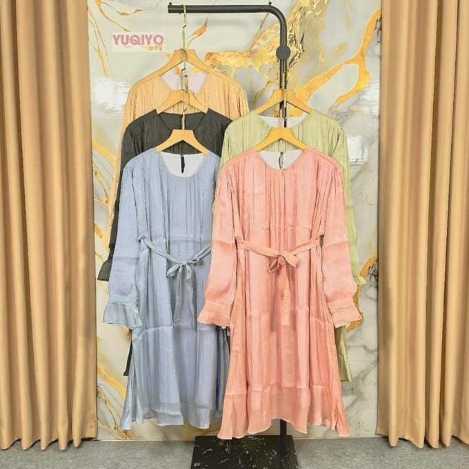 YUQIYO | New Tunik Shimmer / Tunik Muslimah / Simple Elegan Mewah Casual Fhasion / Tunik Wanita Rema