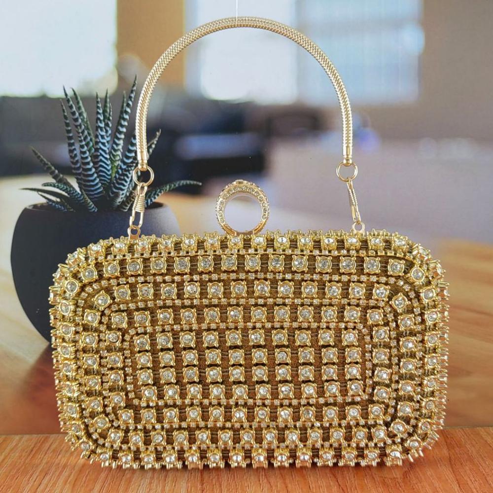 Tas Pesta Clutch Import Wanita Elegan Mewah Premium Tas Kondangan Kekinian Pengantin Kristal 705579