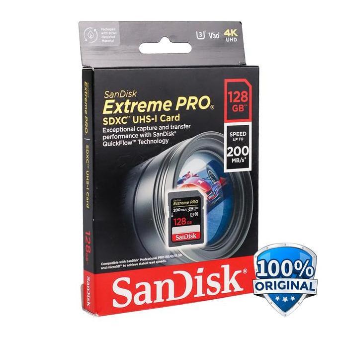 TERBARU - Memory SD Card Extreme Pro V30 U3 4K 128GB SDSDXXD-128G Sandisk
