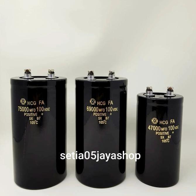 capasitor kapasitor elco elko 47000uf 69000uf 75000uf 100v HCG ORIGINA HARGA KHUSUS