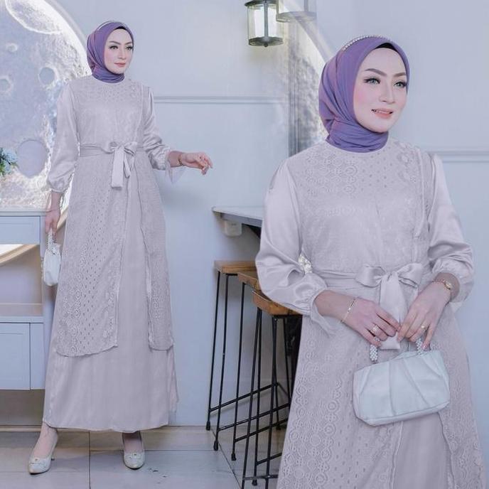Kayla Maxi Dress Brukat Mewah Gamis Fashion Pesta Kondangan Terbaru