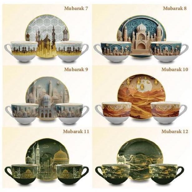 PARCEL LEBARAN 2021 TEA SET PREMIUM CANGKIR PIRING SET + KARTU UCAPAN