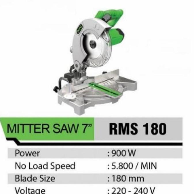 MITER SAW RYU 7 INCH RMS 180 MESIN PEMOTONG ALUMUNIUM