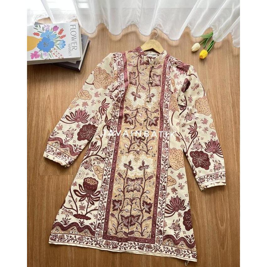 javainbatik - TUNIK JENITA BATIK - atasan wanita - batik kerja - blouse batik wanita - tunik wanita
