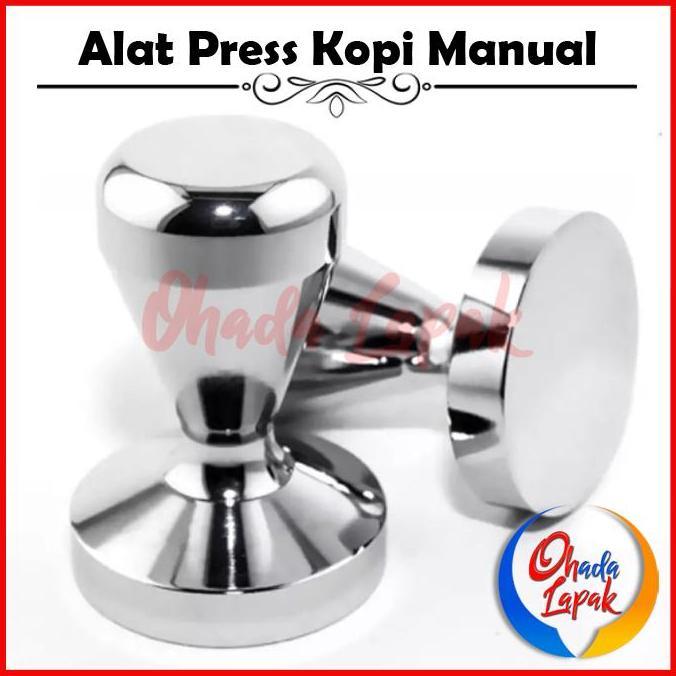 Tamper Kopi Espresso Flat Stainless Steel 51mm Press Bubuk Kopi Manual