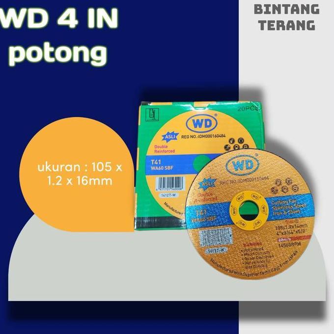 WD Cutting Disc 4" T41 WA60 SBF isi 20 pcs