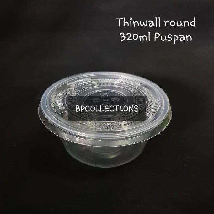 BEBAS ONGKIR - 500 pcs THINWALL 320ML 400 450 ML MANGKOK PLASTIK PUSPAN GROSIR 1 DUS