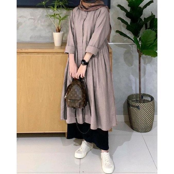 ORI LONG TUNIK SABRINA SERIES BAHAN RAYON TWILL PREMIUM by tuniQueen.brand Original