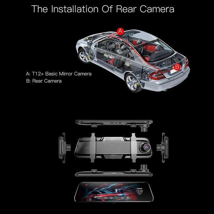 Kamera Mobil Depan Belakang DVR Dashcam Touch Screen Spion DVR 1080P