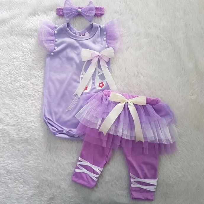 MD6 ~ Baju Bayi Setelan Little Sweetie Pants Ballerina