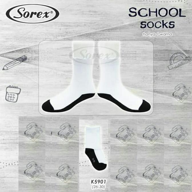 Premium Sorex Kaos Kaki Sekolah - Kaos Kaki Anak Sekolah Sorex Hitam Putih