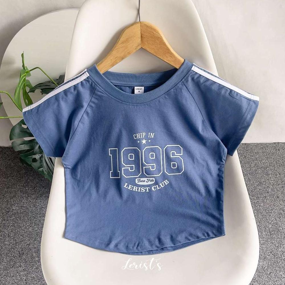 CUCI GUDANG CROP CHIP IN 1996 LERIST CLUB WOMEN - Tshirt Crop Round neck top tee Kaos atasan wanita 