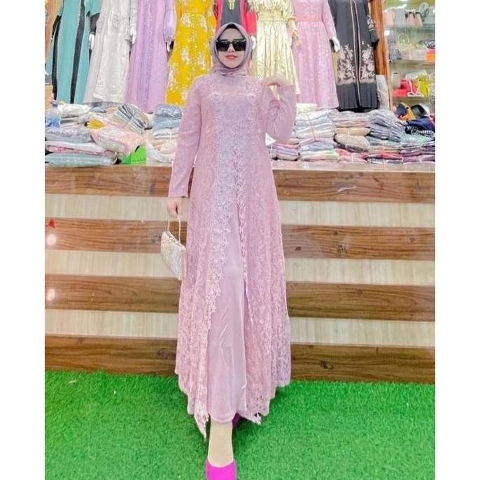NEW Gamis Pesta Brokat Import // Dress Kebaya Brokat Import Pesta Super Cantik//Gamis Wanita Seragam