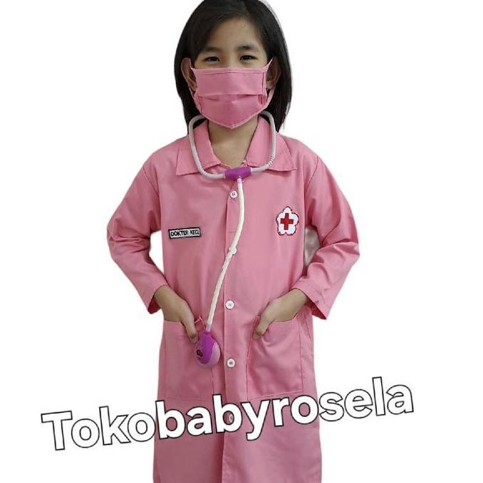 Viral  Kostum Profesi Karnaval Anak Baju Segaram Dokcil/ Dokter Kecil Warna Pink