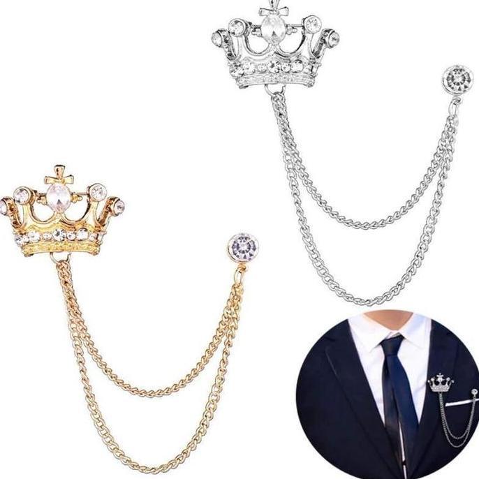 DR358 >> Bros Rantai Jas Pria Crown Lapel Pin Bros Jas Pin Jas Pria Wanita Bross Jas Pria Bros Pin R