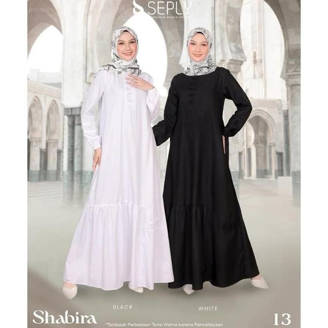 GAMIS SHABIRA 13 / GAMIS HITAM PUTIH SHABIRA / GAMIS SEPLY TERBARU