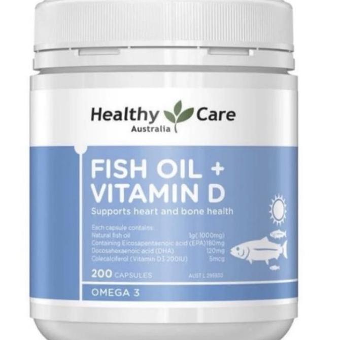 Healthy Care Fish Oil + Vitamin D 200 capsules