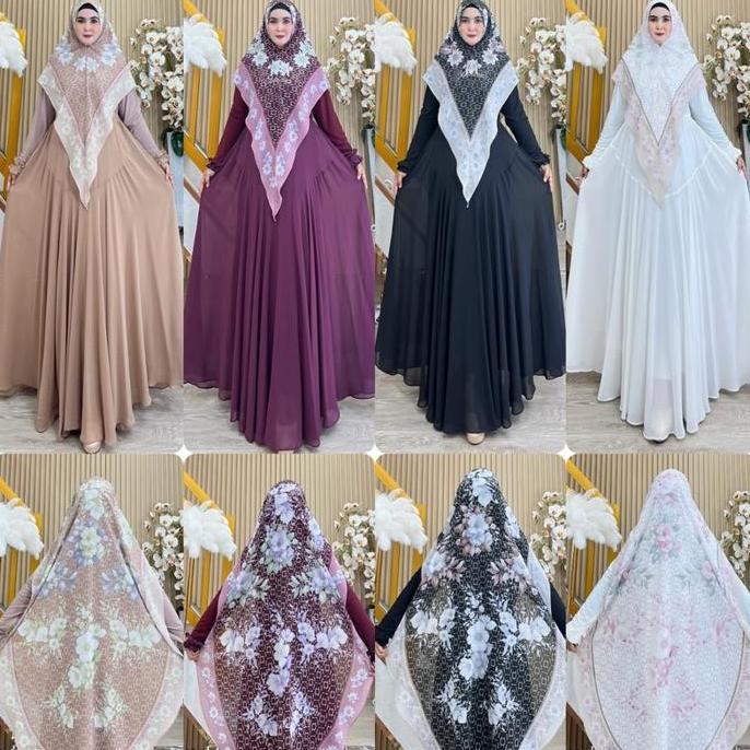 Khaira Series Set Syari Cantik Mewah Premium | Charissa Syari | Gamis Cantik Mewah Murah