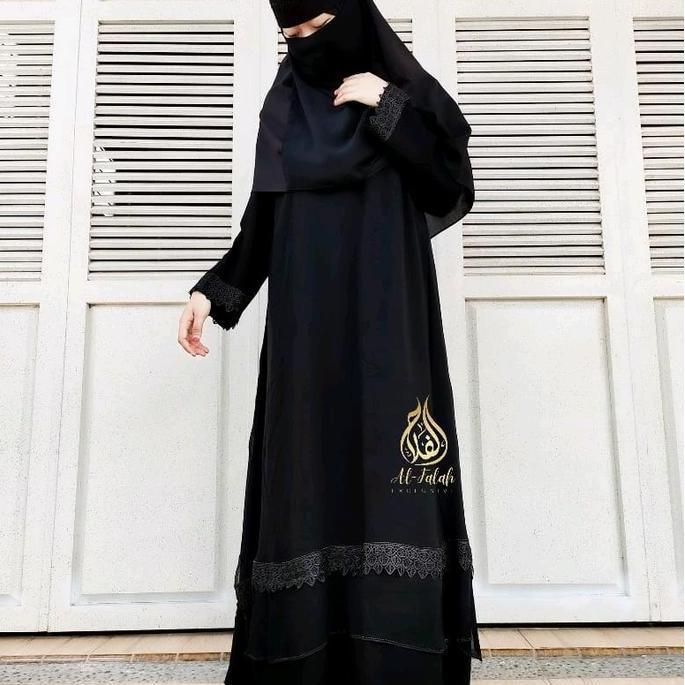ABAYA NADIRA Gamis Hitam Renda Original