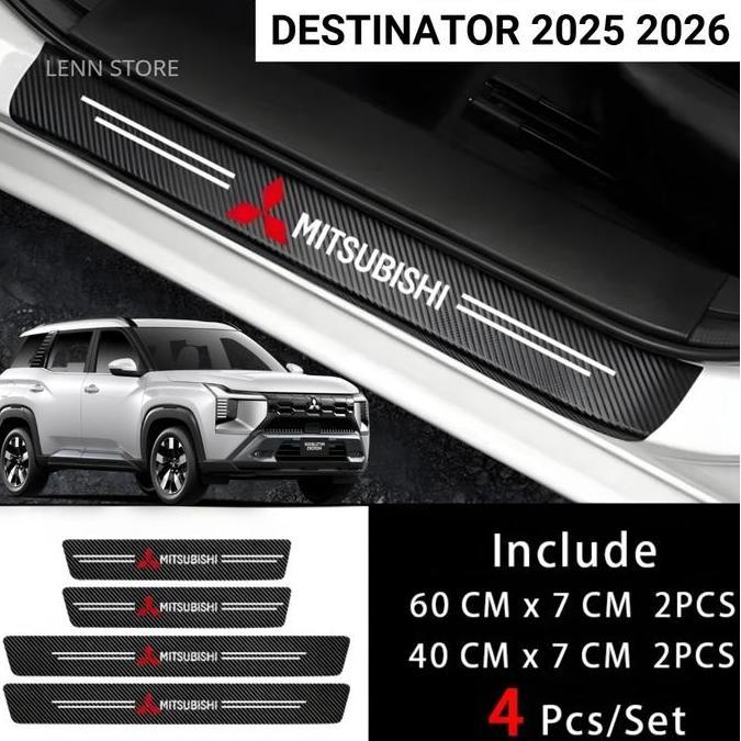 4Pcs Stiker Pelindung Sill Plate Pintu Mobil MITSUBISHI DESTINATOR 2025 2026