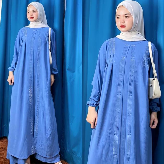 Salvina Dress Gamis Crinkle Airflow Gamis Tapi Mewah Gamis Pesta 2025 Model Baru Gamis Coquette Rema