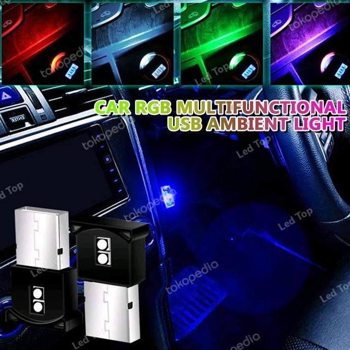Lampu Led Usb Rbg Sensor Cahaya Lampu Dekorasi Interior Mobil Car Ready