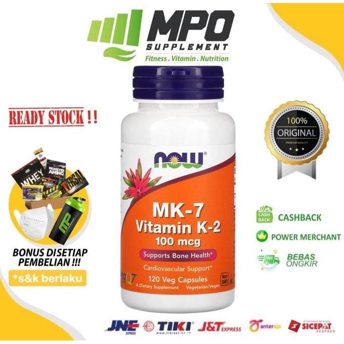 NOW MK-7 Vitamin K-2 NOW Foods MK7 Vitamin K2 100mcg 120 vegcaps