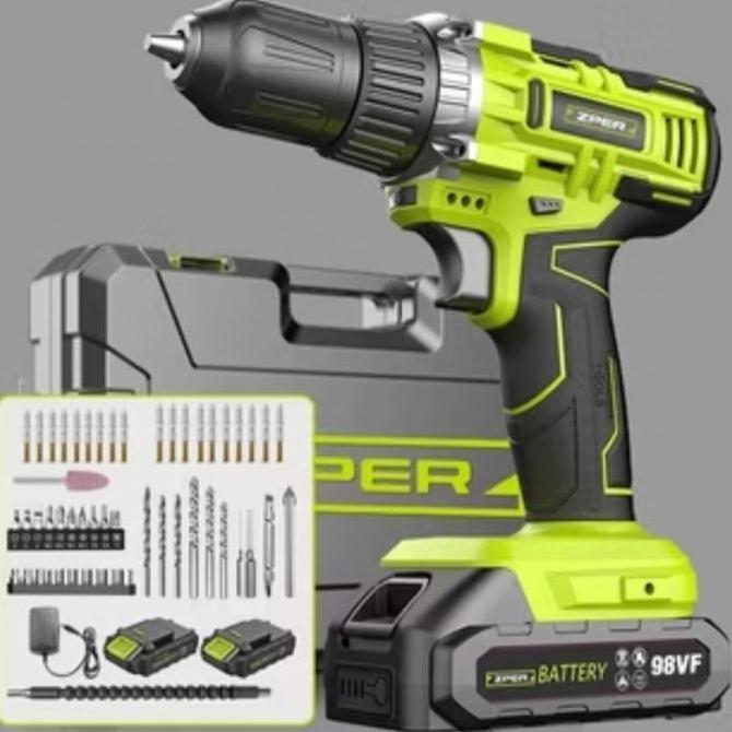 Mesin Bor Baterai 12V 21V Cordless Zper Impact Drill