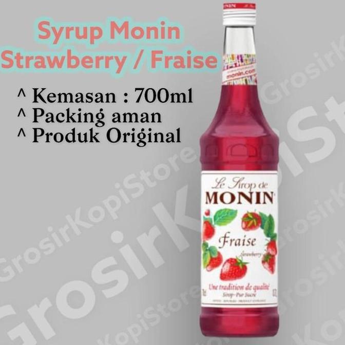 Sirup monin strawberry 700ml-Monin Sirup Strawberry 700ml Botol Kaca