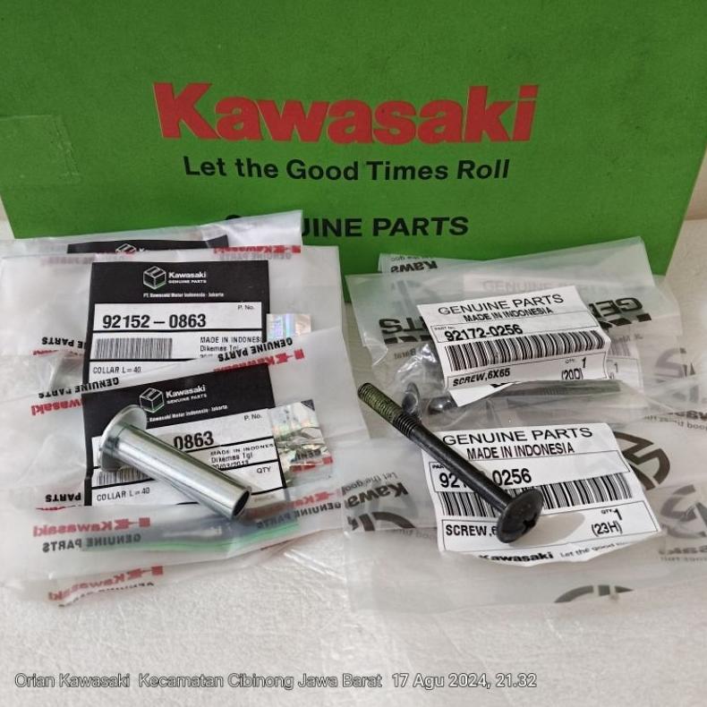 Tahan Lama Baut Dan Collar Sayap Bawah Kanan Kawasaki Blitz Edge Original